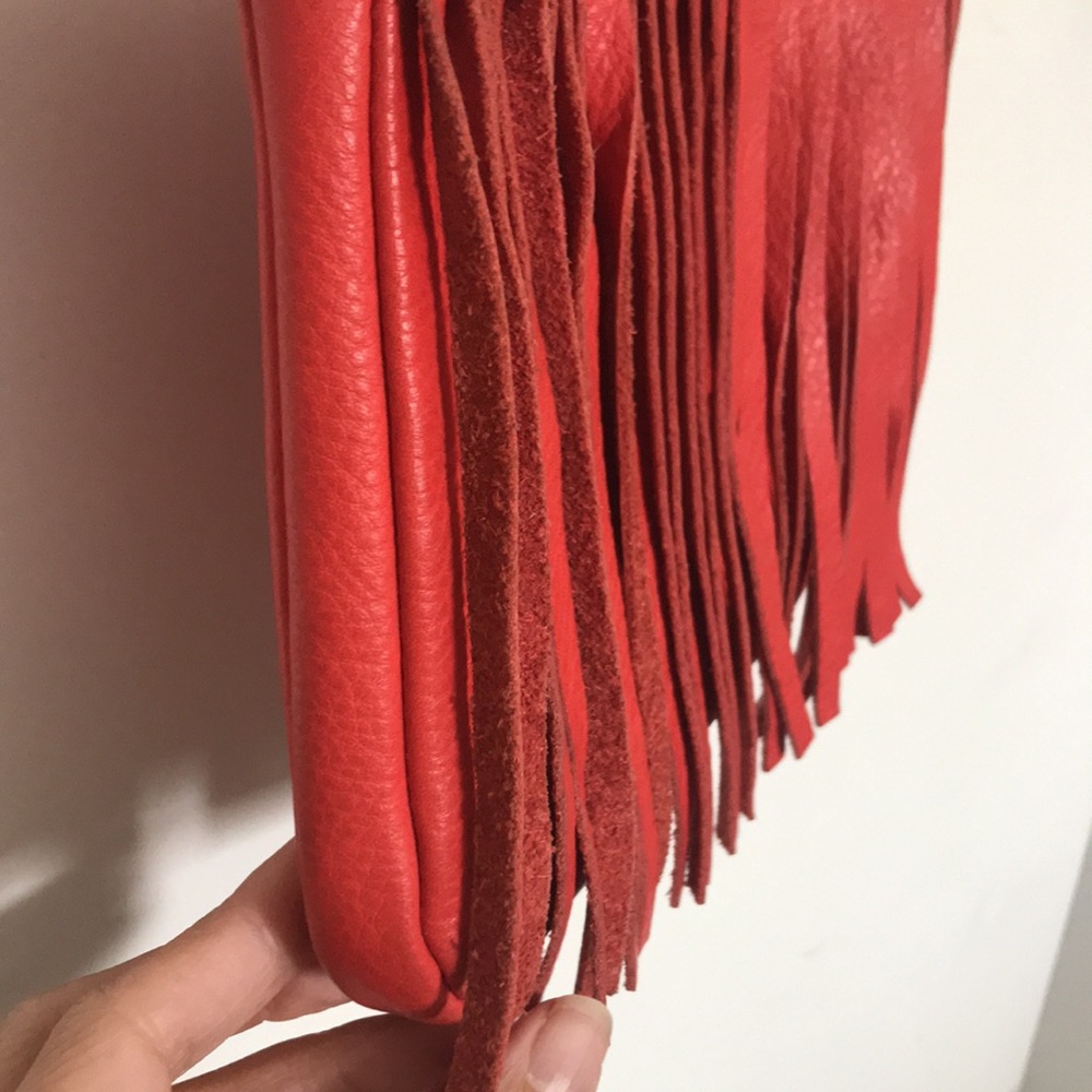 Fossil Red Leather Fringe Crossbody - Picture 7 of 7